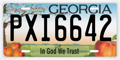 GA license plate PXI6642