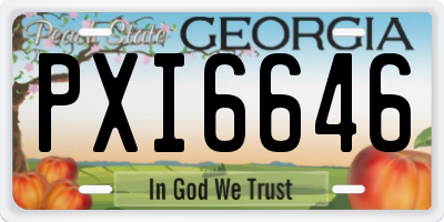 GA license plate PXI6646