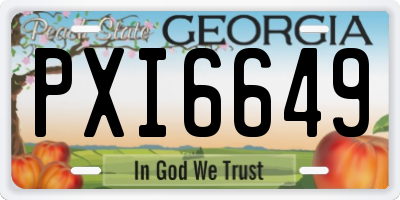 GA license plate PXI6649