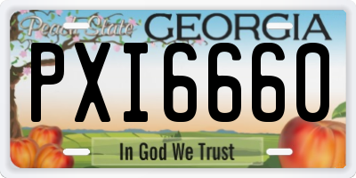 GA license plate PXI6660