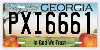 GA license plate PXI6661