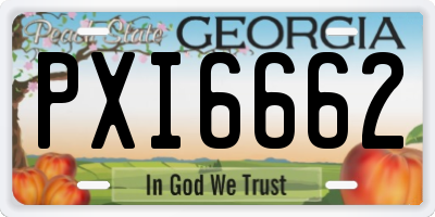 GA license plate PXI6662