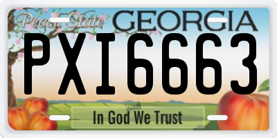 GA license plate PXI6663