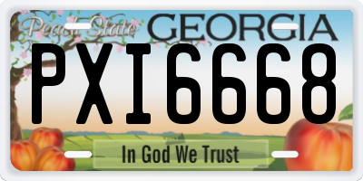 GA license plate PXI6668