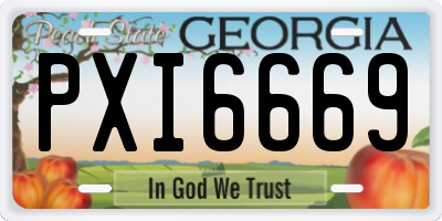 GA license plate PXI6669