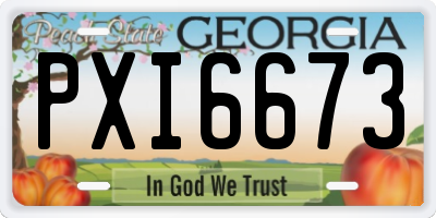 GA license plate PXI6673