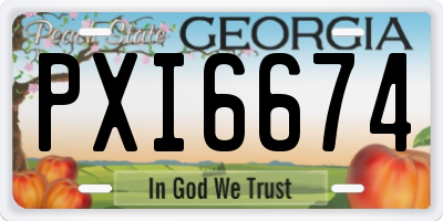 GA license plate PXI6674