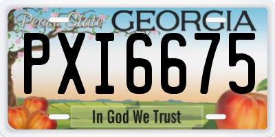 GA license plate PXI6675