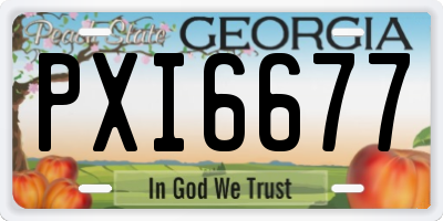 GA license plate PXI6677
