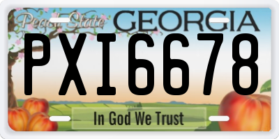 GA license plate PXI6678