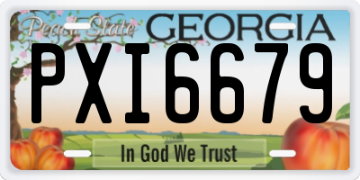 GA license plate PXI6679
