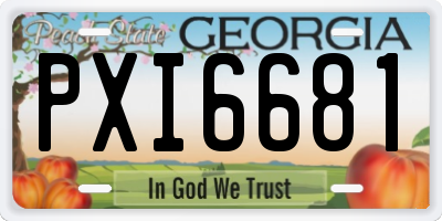 GA license plate PXI6681