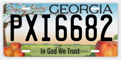 GA license plate PXI6682