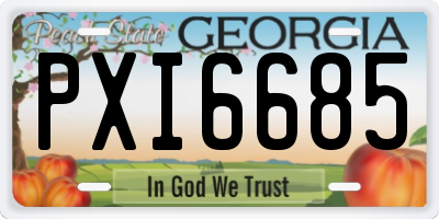 GA license plate PXI6685