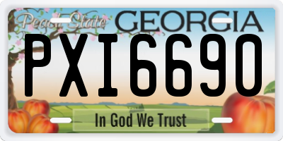 GA license plate PXI6690