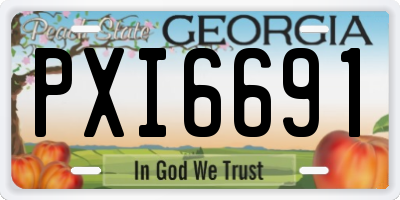 GA license plate PXI6691