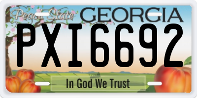 GA license plate PXI6692