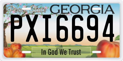 GA license plate PXI6694