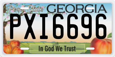 GA license plate PXI6696