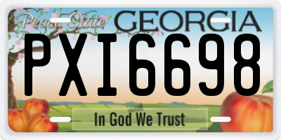 GA license plate PXI6698