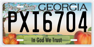 GA license plate PXI6704