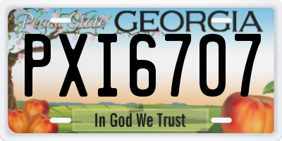 GA license plate PXI6707
