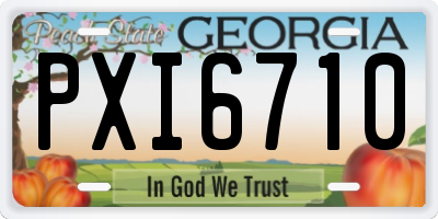 GA license plate PXI6710