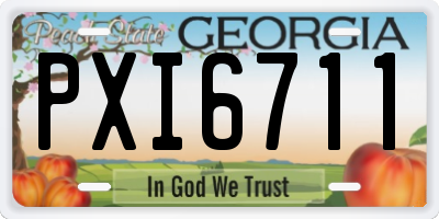 GA license plate PXI6711