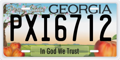 GA license plate PXI6712