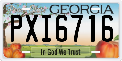 GA license plate PXI6716