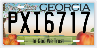 GA license plate PXI6717