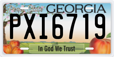GA license plate PXI6719