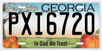 GA license plate PXI6720