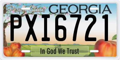 GA license plate PXI6721