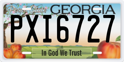 GA license plate PXI6727