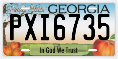 GA license plate PXI6735