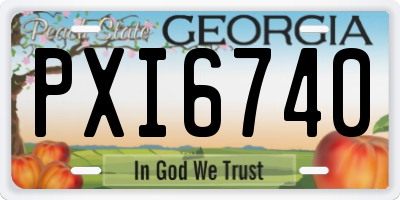 GA license plate PXI6740