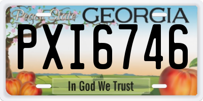 GA license plate PXI6746