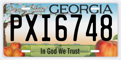 GA license plate PXI6748