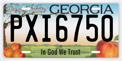 GA license plate PXI6750