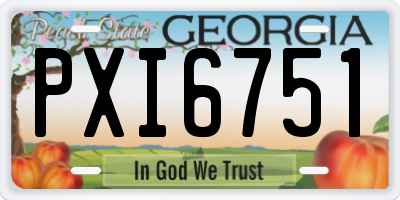 GA license plate PXI6751