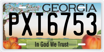 GA license plate PXI6753