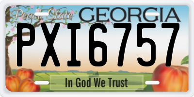 GA license plate PXI6757