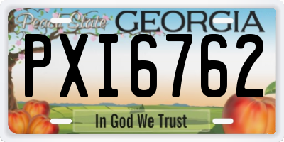 GA license plate PXI6762