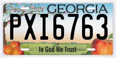 GA license plate PXI6763