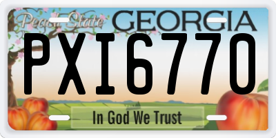 GA license plate PXI6770