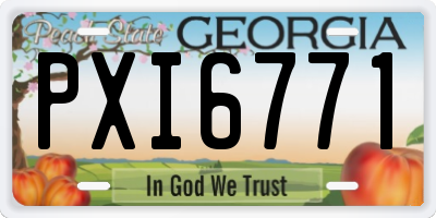 GA license plate PXI6771