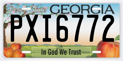 GA license plate PXI6772