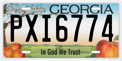 GA license plate PXI6774