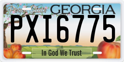 GA license plate PXI6775